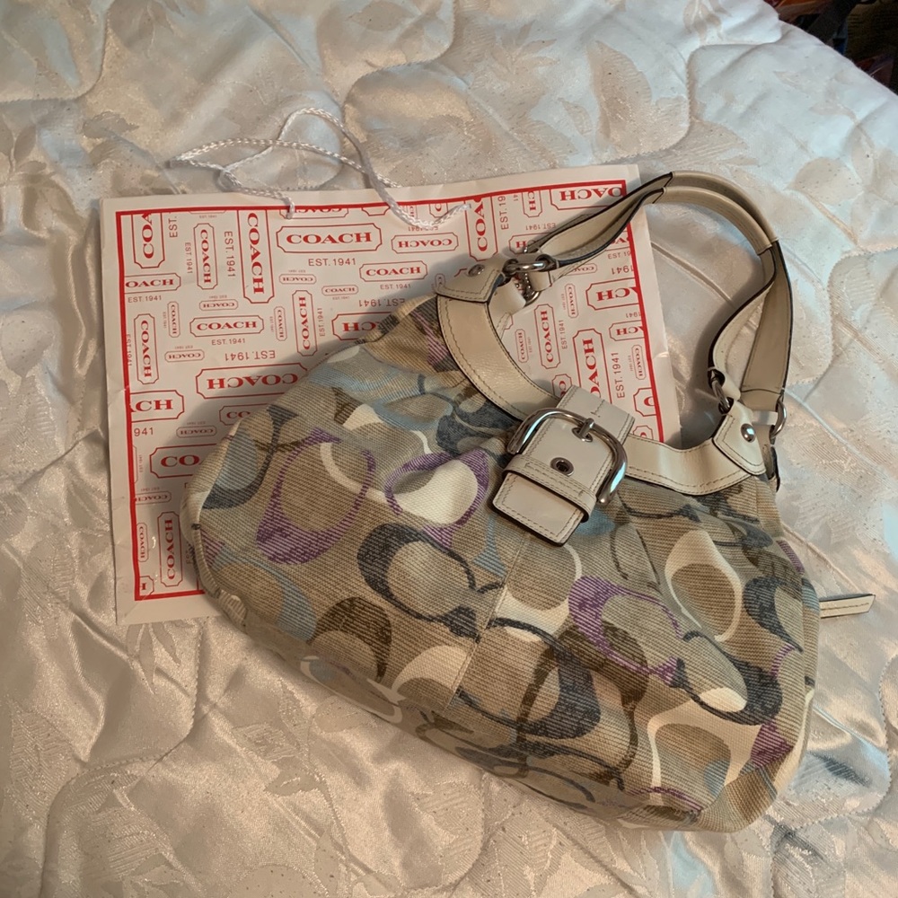 Gently used authentic COACH canvas & leather purse